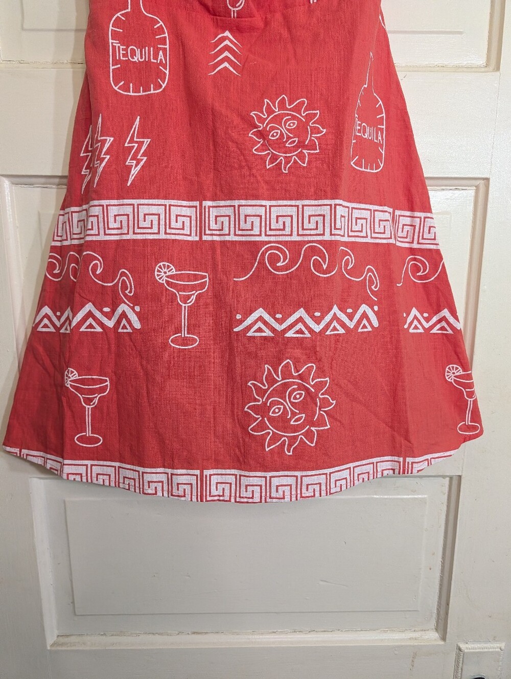 By Frankie XS Tequila Print Strapless Cotton Sundress Smocked Back - Picture 4 of 10